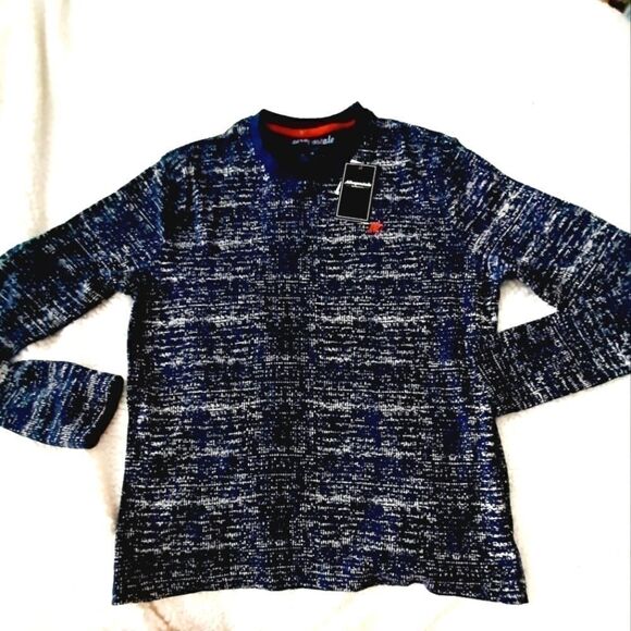 Aeropostale sz Large Blue White thermal top - Picture 1 of 3